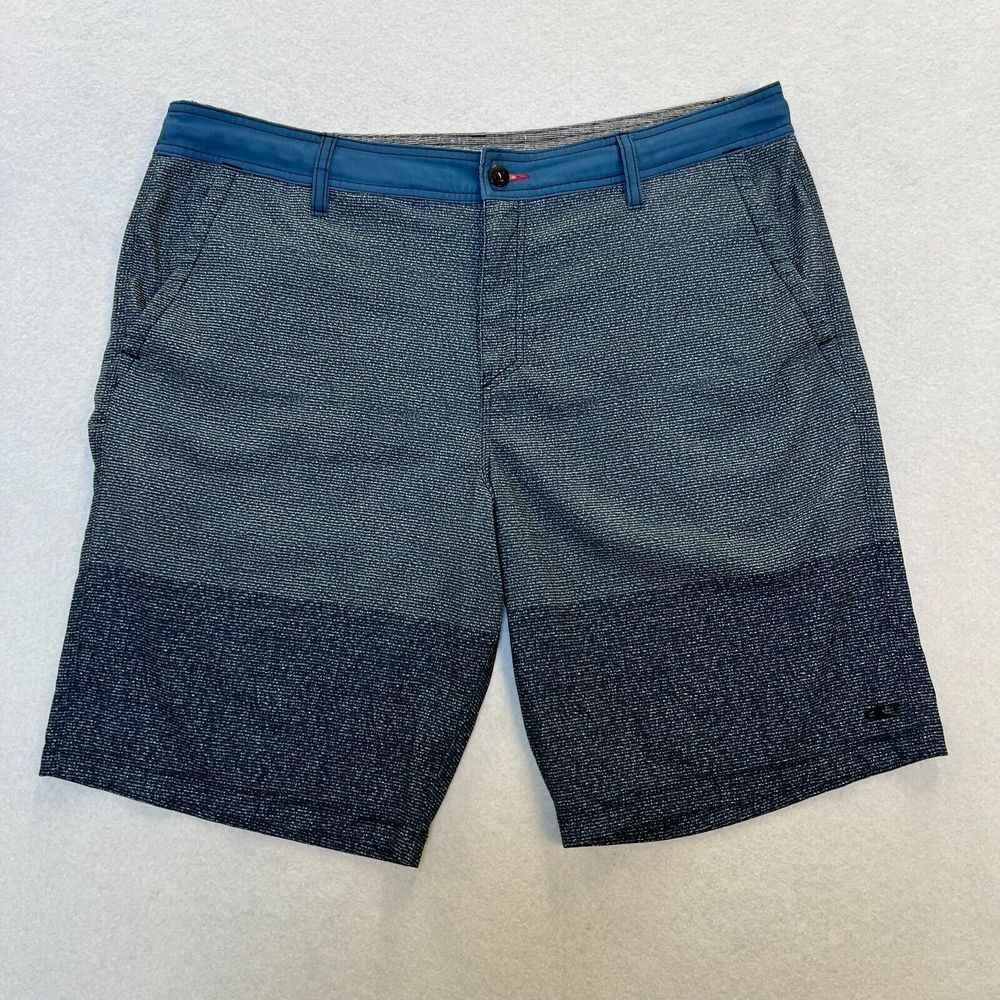 Mens Oneill Hybrid Blue Wicking Comfort 4‎ Pocket Striped Shorts Size 40 EUC